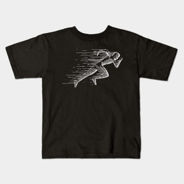 Runner Running Abstract Kids T-Shirt by KC Happy Shop